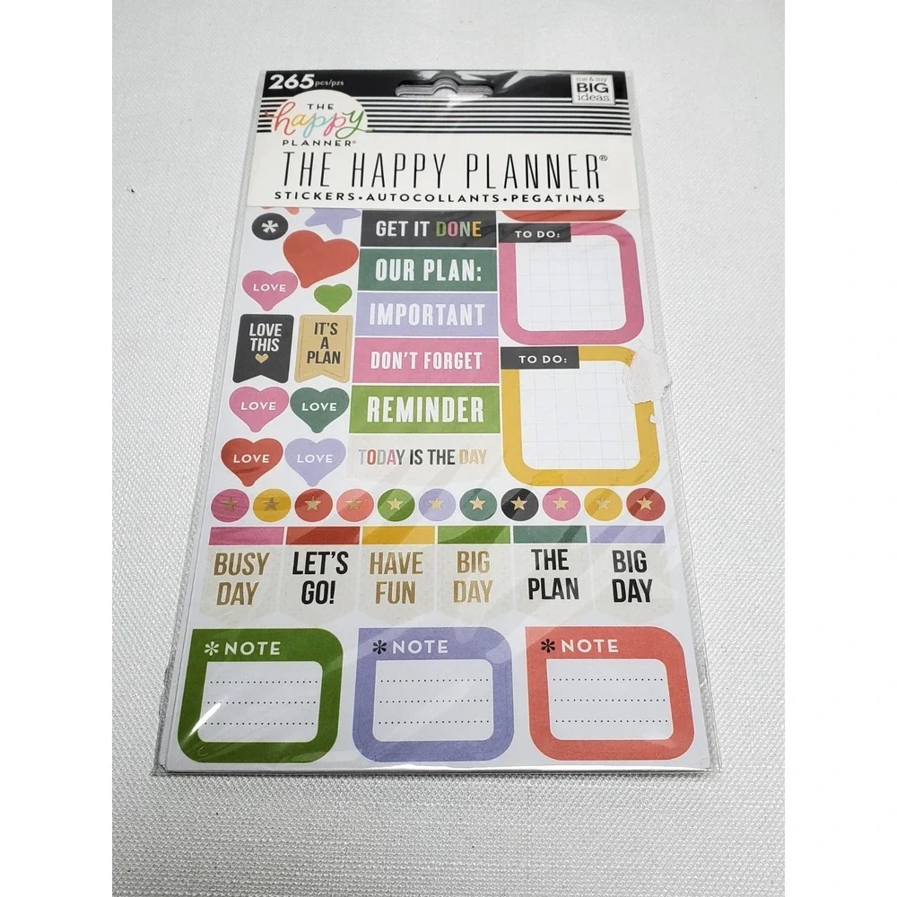Happy Planner Sticker Lot 3 Packs + Washi Stickers Me & My Big Ideas New Planner